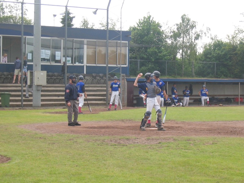 Bussum, HCAW; honkbalveld met zicht op clubgebouw