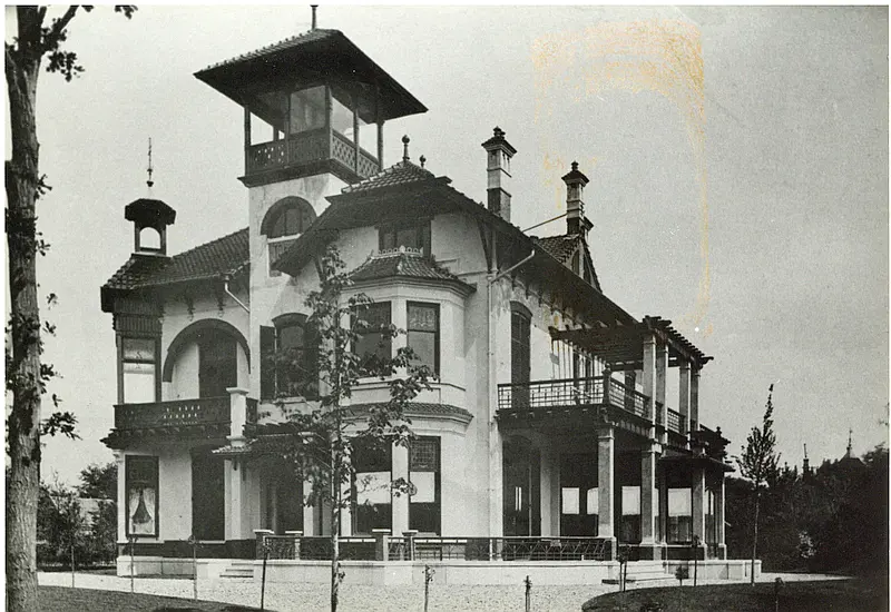 Foto oorspronkelijke villa Tindal villa, Nieuwe 's-Gravelandseweg 21, Bussum