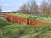 NTR-paviljoen (vh RVU), Mediapark, Hilversum. Aan het eind Functioneel Kunstwerk